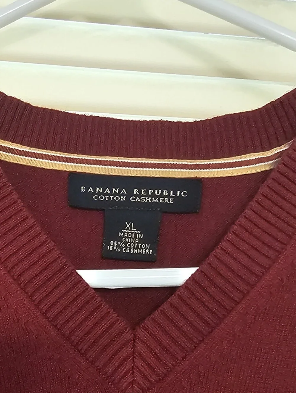 Men's Banana Republic Cotton Cashmere V-Neck Sweater Vest Size XL